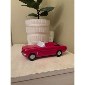 Vintage Ford Mustang Ceramic Convertible Planter Red Classic Car Catchall Dish